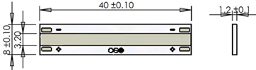 Outline drawing of COB LED strip linear LC4008