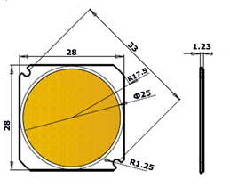 Outline Drawing of BA LCOB35 COB LED Light source